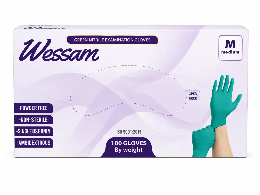 GLOVES MEDIUM FREE POWDER GREEN